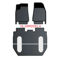 Tesla car floor mats with rubber construction and TPE footrest sections for Model 3, Y, S, X