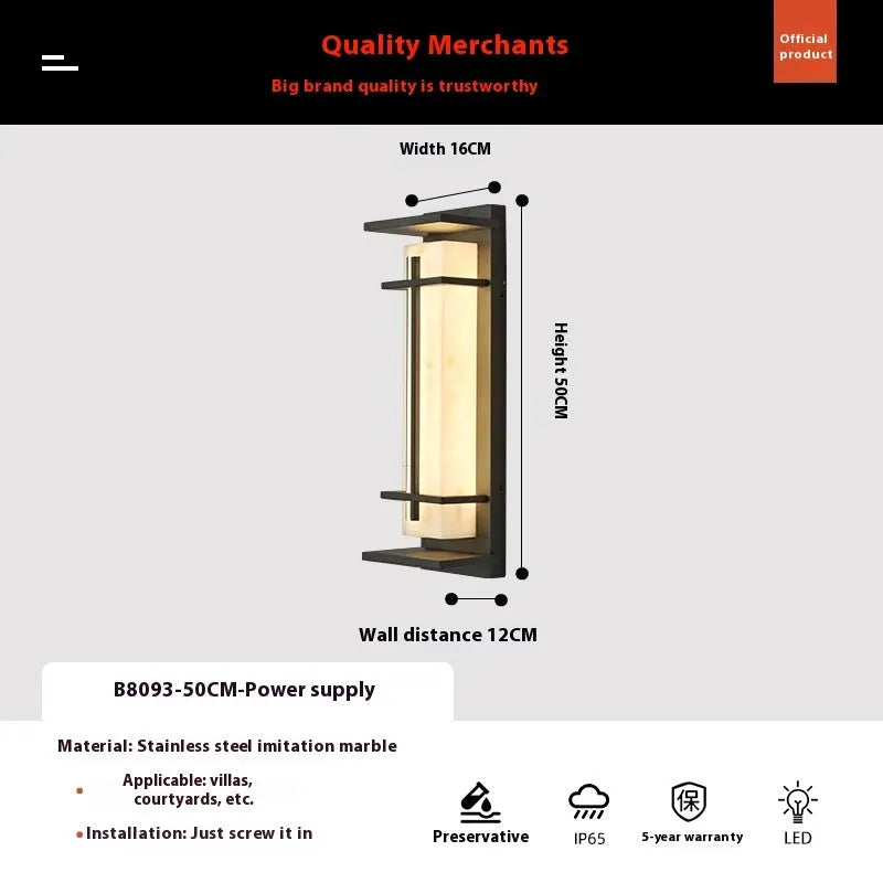 Strip wall lamp 50cm aluminium IP65 outdoor wall light for garden patio