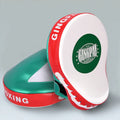 Vertical gold and green PU leather boxer sanda baffle target for martial arts training.