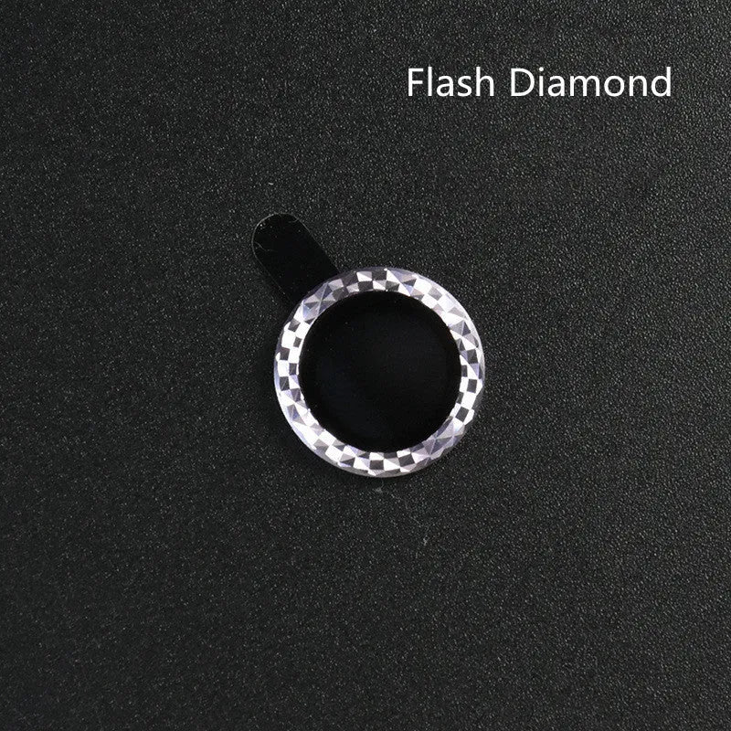 Diamond pattern tempered glass lens protector and aluminium ring for iPhone 12 and 11 models