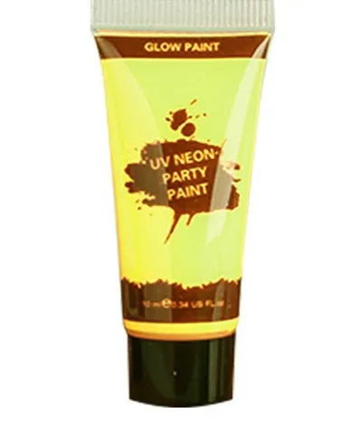 25ml squeeze bottle of neon green face and body paint gouache with safe, non-toxic label.