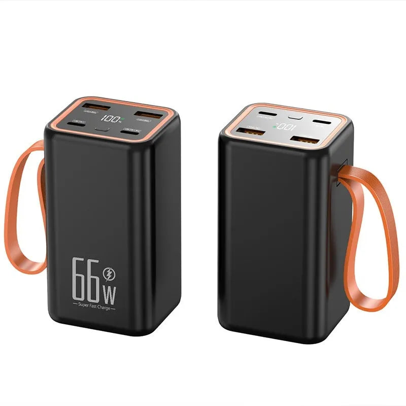 20000 MA fast charge power bank in black plastic creative design
