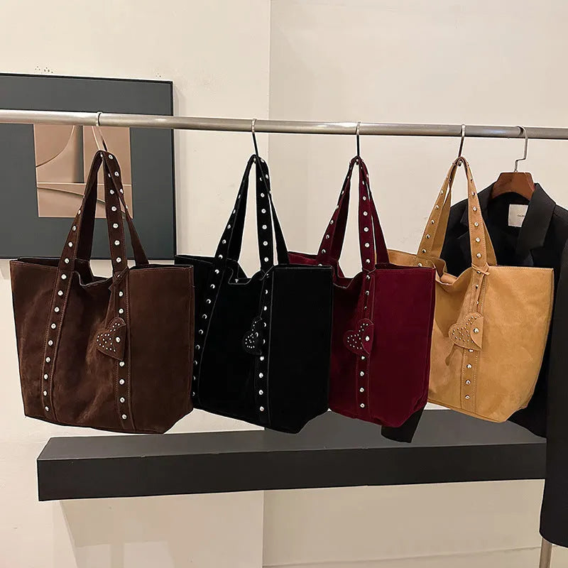 Women's PU leather tote bag with double shoulder straps in horizontal square shape