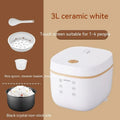 White intelligent multi-function rice cooker with 3L capacity and included accessories