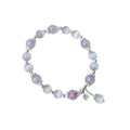 Women's opal amethyst crystal moon bracelet handmade with fresh baked cute style