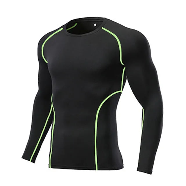 Men's polyester gym sweatshirt long-sleeve quick-dry running top with high elasticity, available in multiple colours