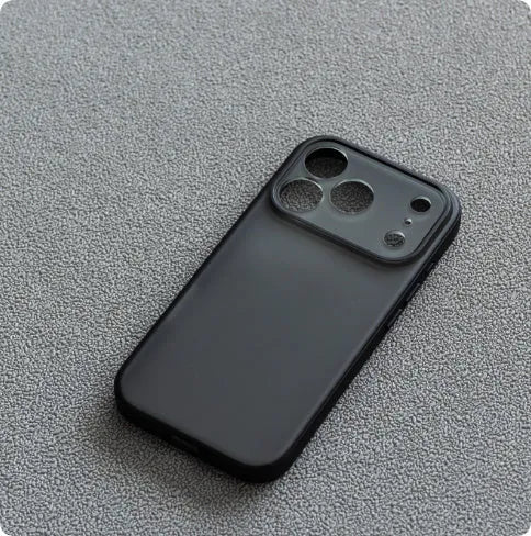 Magnetic anti-fall phone case with knight skin feel finish for iPhone 17 in transparent black