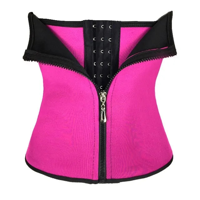 Breasted neoprene belly band corset in black colour showing abdominal compression design