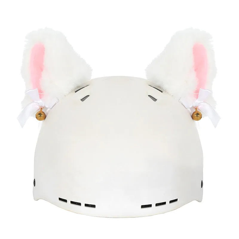 Plush fabric cartoon helmet hat decoration for ski helmets in multiple style variations