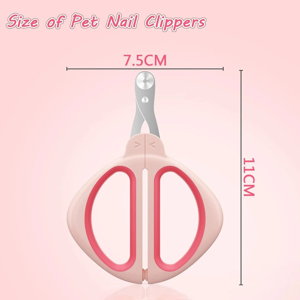 Pet nail clipper with round positioning hole and non-slip handle in blue colour