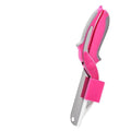 Black multifunctional 2-in-1 removable stainless steel kitchen scissors with straight head on white background