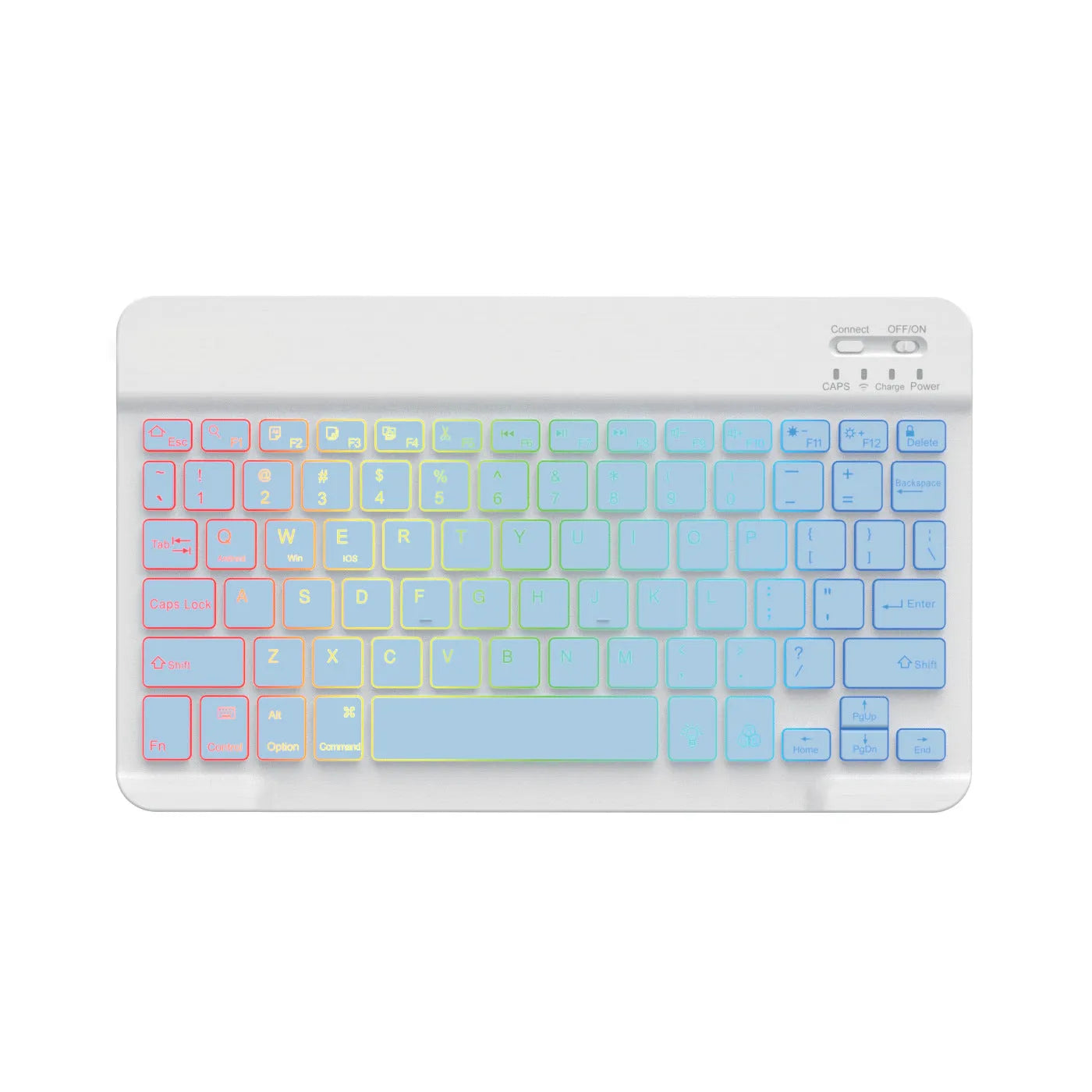 10-inch backlit Bluetooth wireless keyboard for tablets with colourful RGB lighting