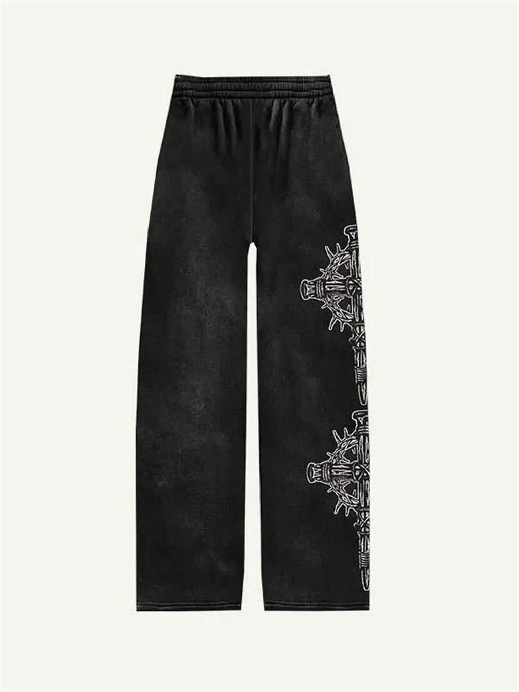 Black polyester Wild Trend Avant-garde Trousers available in sizes S to 5XL