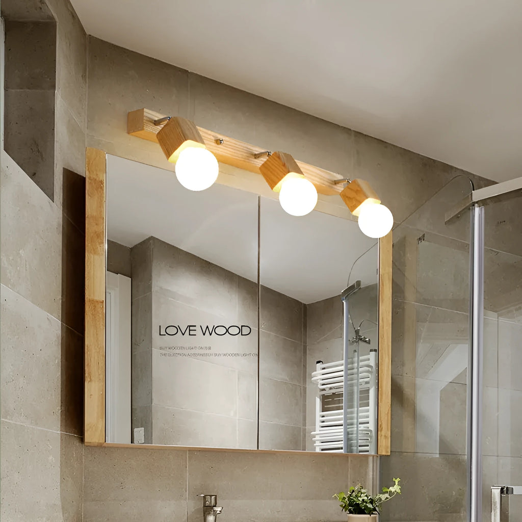 Mirror cabinet LED wall lamp with single head design measuring 24cm with integrated lighting options