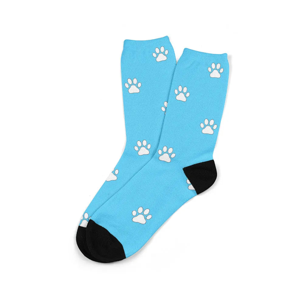 Personalised mid-calf tube socks with custom graphic printing in multiple colours