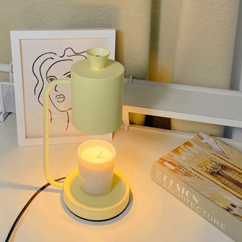 European-style metal melting wax lamp with dimmer switch in white finish