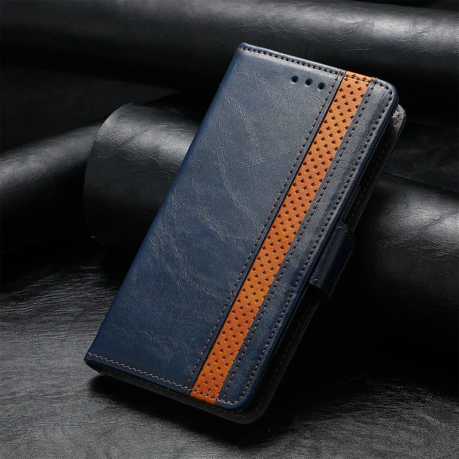 Samsung Galaxy Z Fold4 5G TPU leather phone case with bracket and card holder in multiple colours