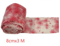 Blood-red dyed gauze bandage rolled for Halloween costumes and horror decorations with 8cm width
