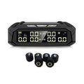 Solar external tyre pressure monitor with six sensors for RV truck, LCD colour display, plastic and copper housing