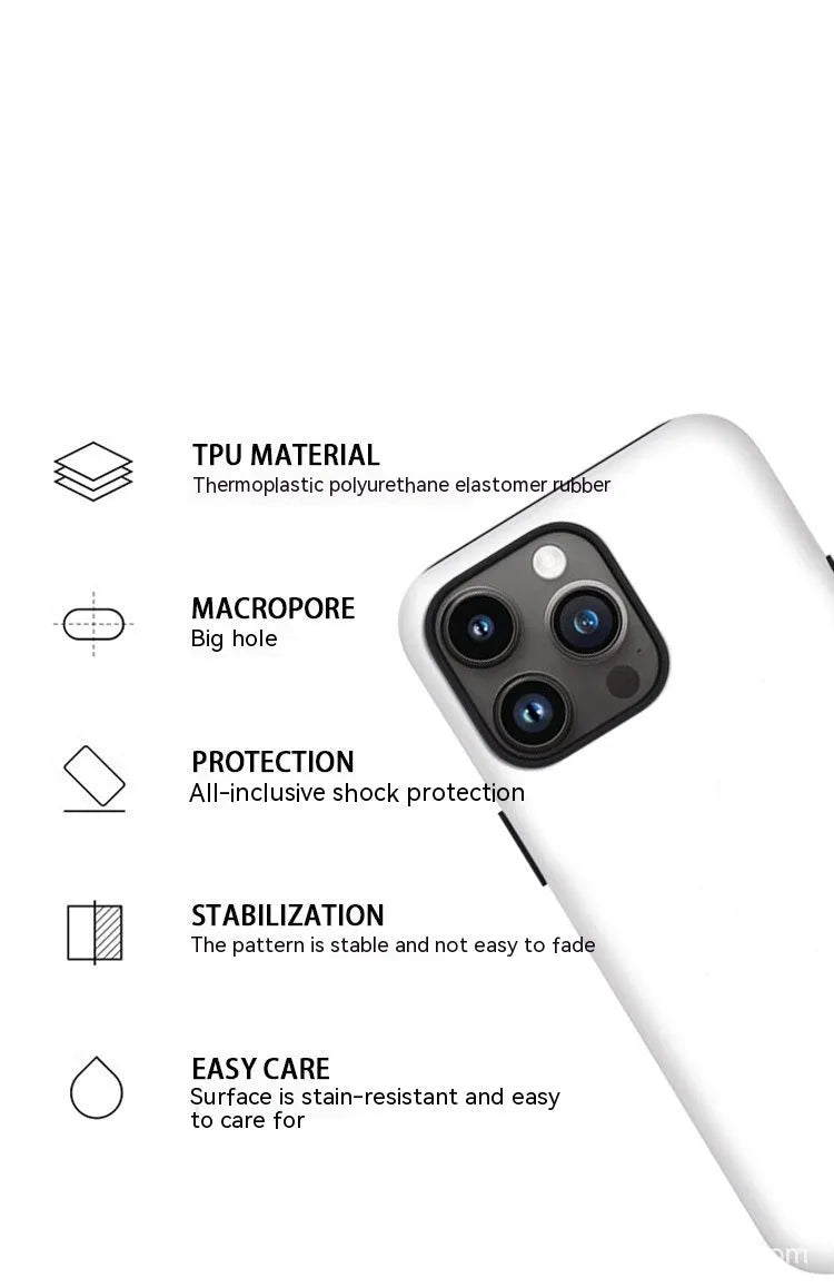 Round edged frosted film phone case for Apple iPhone in white, showing full package coverage