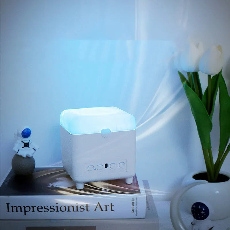 White ABS USB rechargeable starry sky galaxy projector night light with remote control