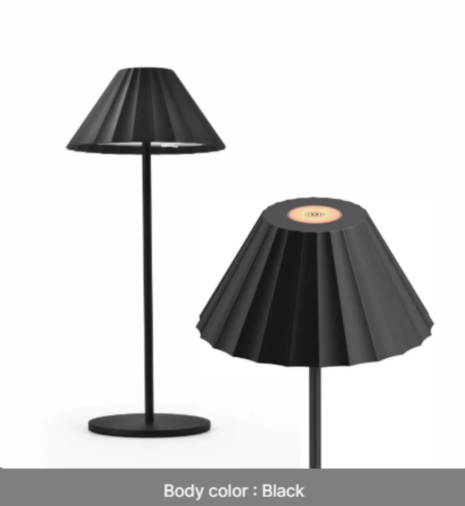 Modern alloy desk lamp in a neutral colour with a touch-sensitive base and a flexible head.