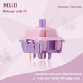 MMD Princess linear mechanical keyboard shaft body with 20.4mm extended spring, 2.0mm trigger stroke, 3.6mm travel