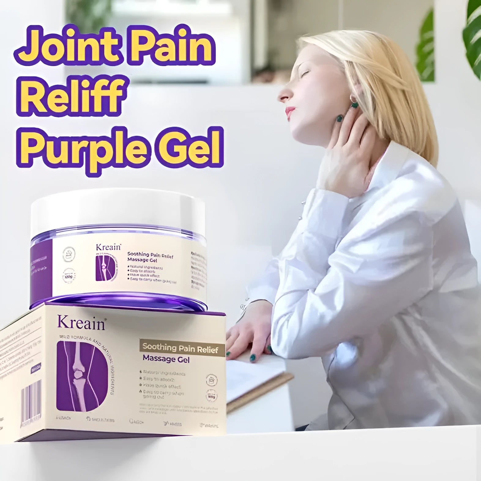 100g tube of joint pain relief gel with natural menthol extract