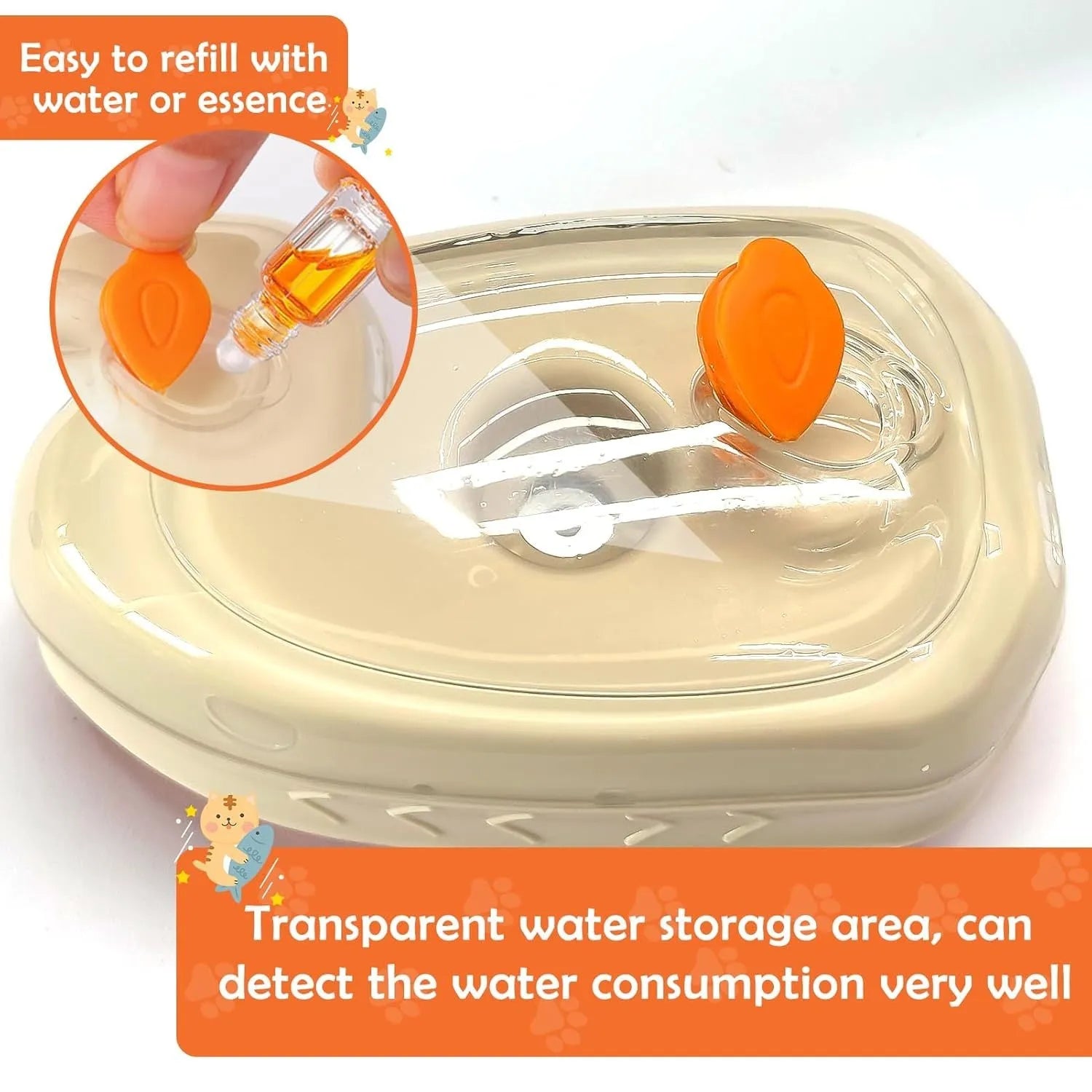 Yellow 4-in-1 cat steam brush with silicone bristles, water tank, and ringworm detector lamp.