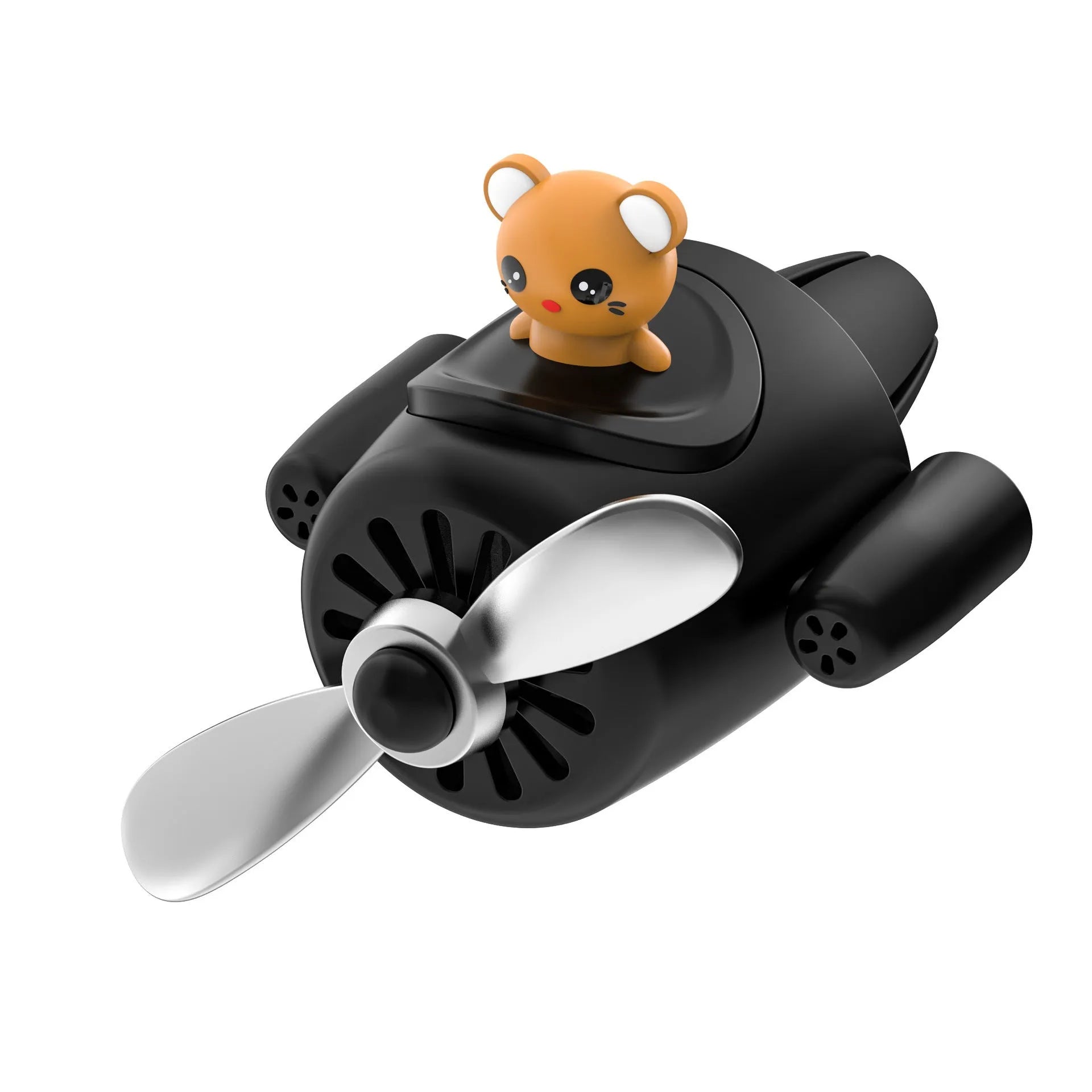 Cartoon-shaped plastic aeroplane car air vent diffuser in choice of colours with scented slices.