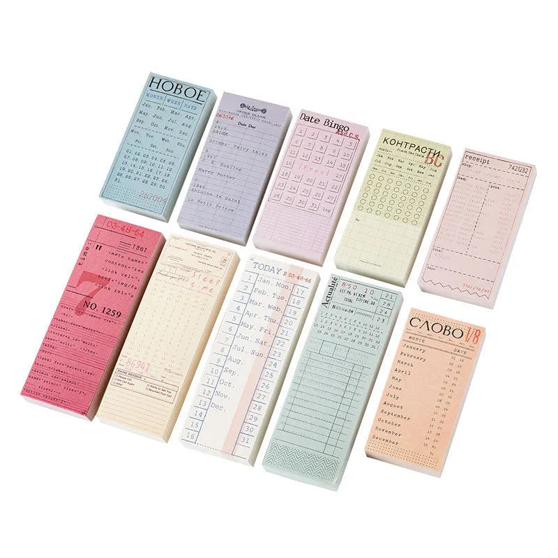 Vintage writable pad city notes with 100 pages, 40mm x 80mm size, gift shop cover design