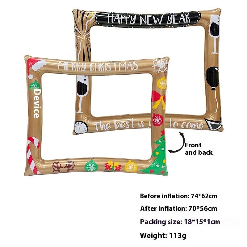 PVC inflatable Christmas photo frame creative photography prop for holiday events