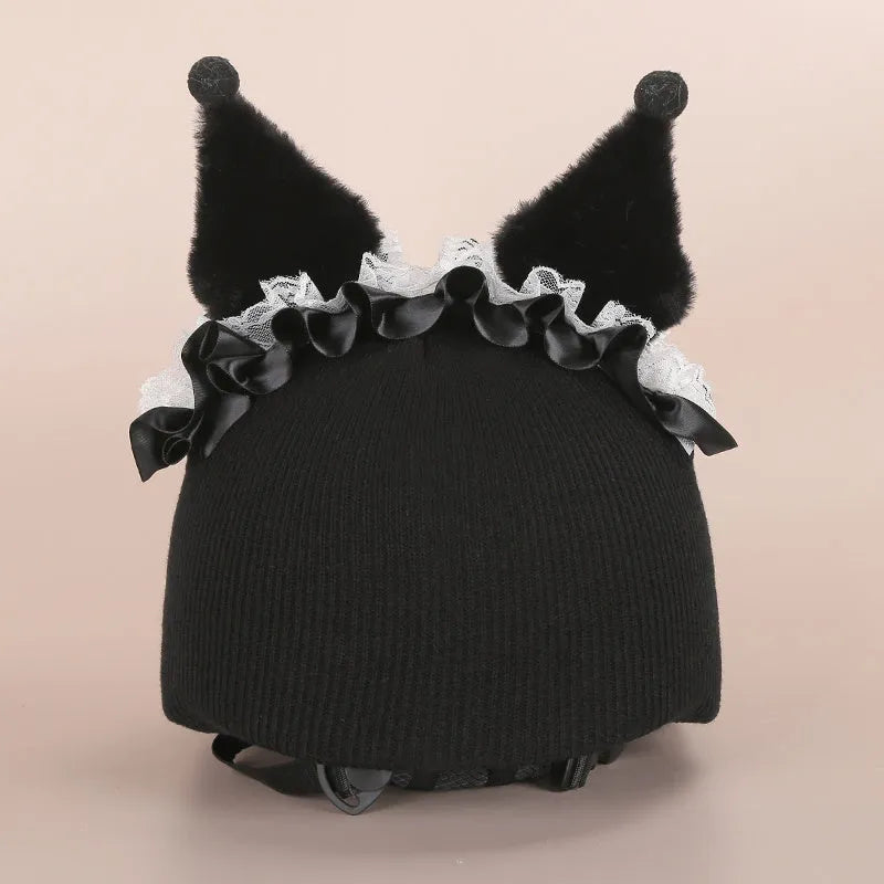 Plush fabric cartoon helmet hat decoration for ski helmets in multiple style variations