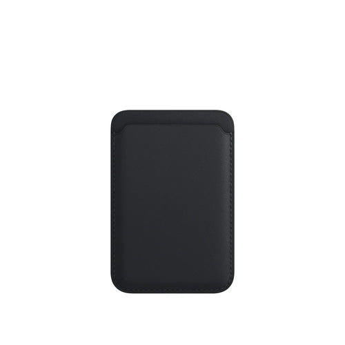 Black PU magnetic wallet case for iPhone with card holder on back