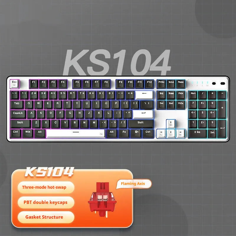 Red Dragon 104-key mechanical gaming keyboard in a selected colour with USB cable.