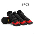 Soft-soled no heel slippage rubber dog shoes for medium large dogs in black and grey cloth