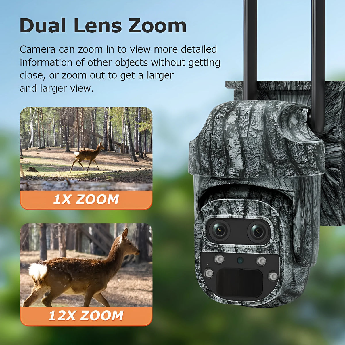 6 million HD night vision 4G solar camouflage security camera with IP66 rating for outdoor use