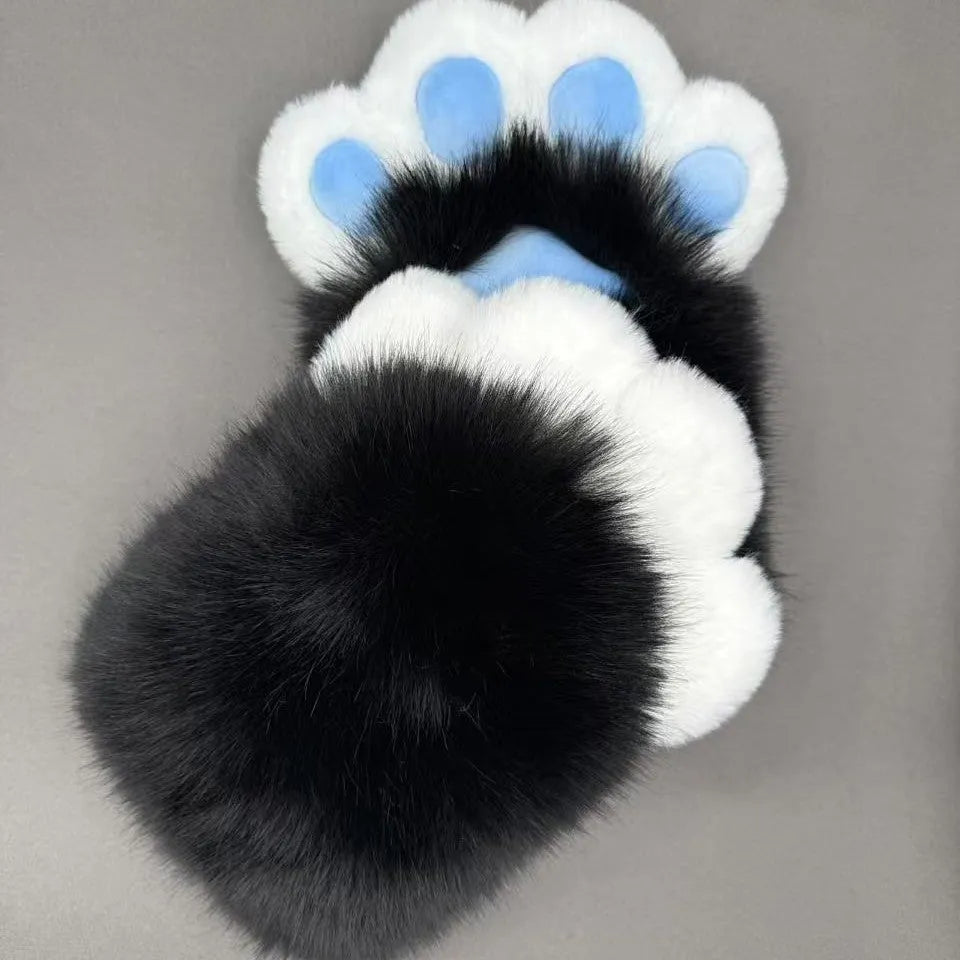 Animal claw cosplay gloves in multiple colour combinations with contrasting pads on nylon material