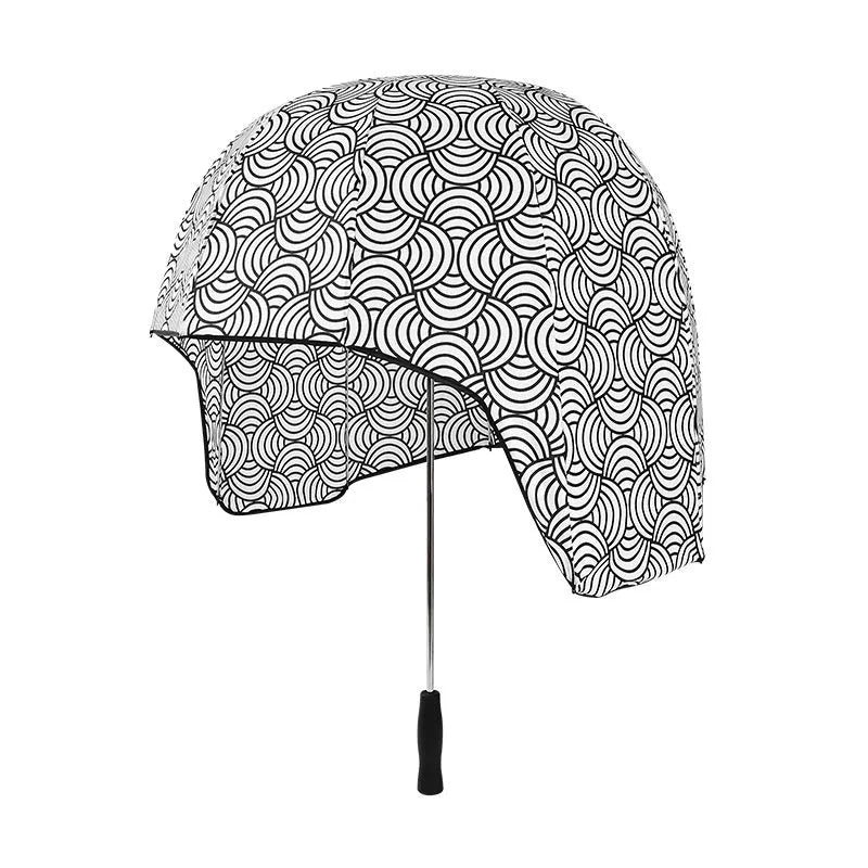 76cm long handle umbrella with dual sun and rain protection in vinyl laminated NC fabric