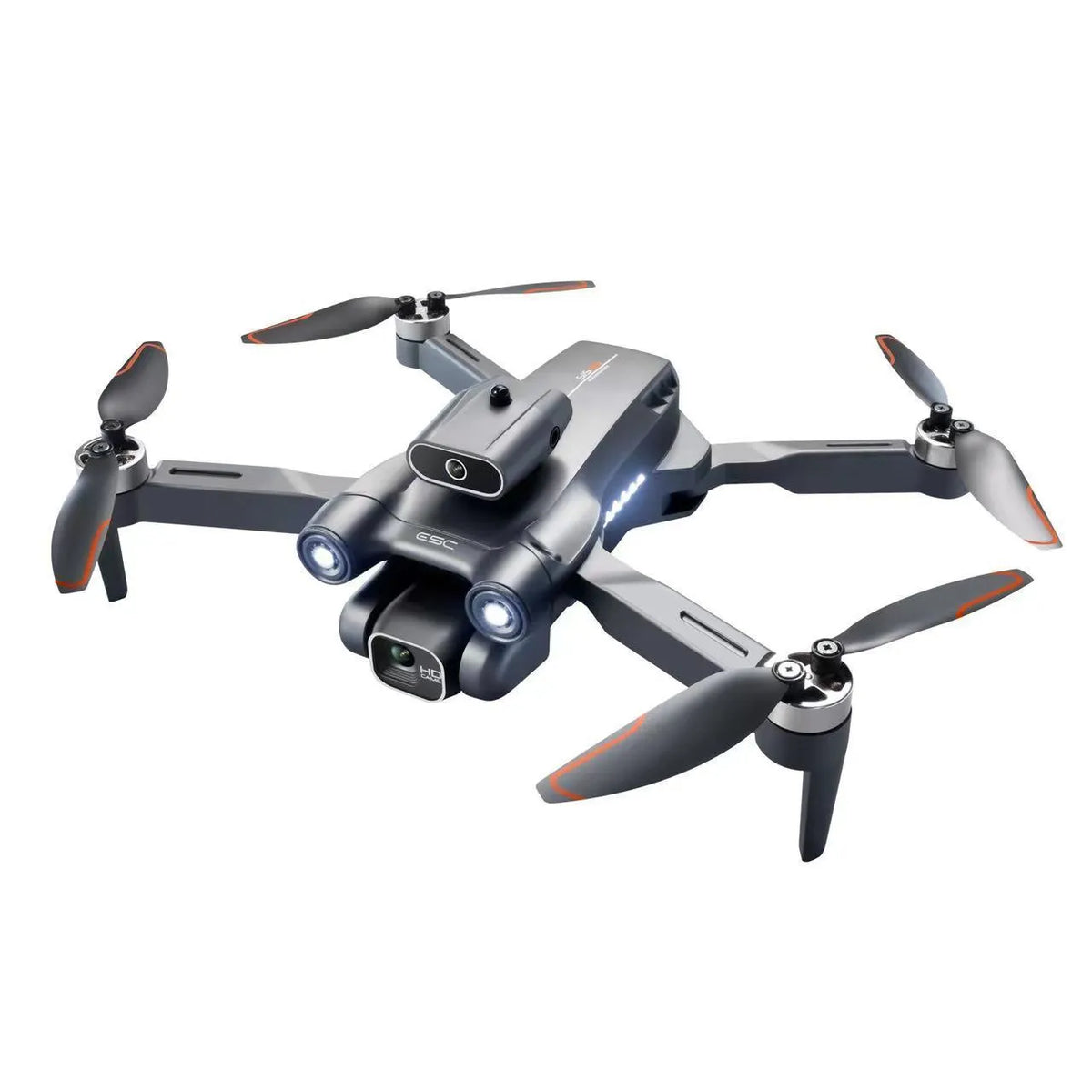 CZ11 brushless 8K HD optical flow drone with orange plastic body and quadcopter design, shown with camera lens