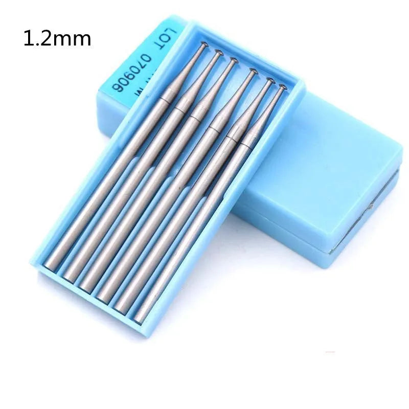 Blue Box six-piece tungsten steel dental carving milling cutter grinding head set with thin disc needle shape