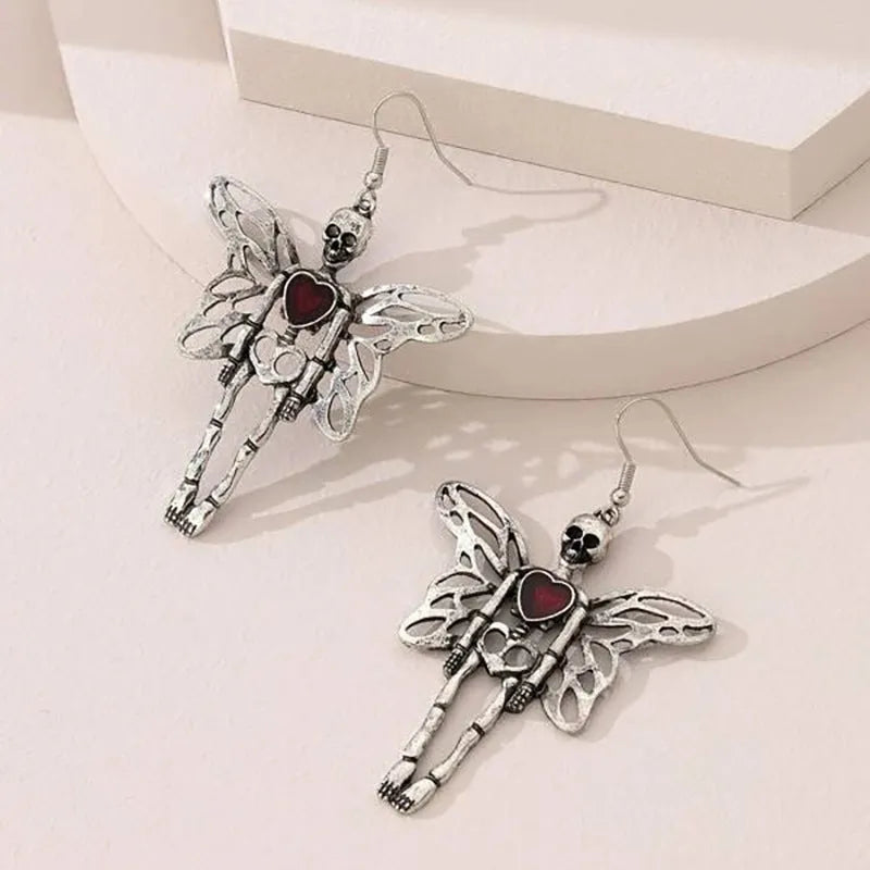 Halloween skeleton earrings alloy exaggerated skull drop earrings for women ER23Y0679
