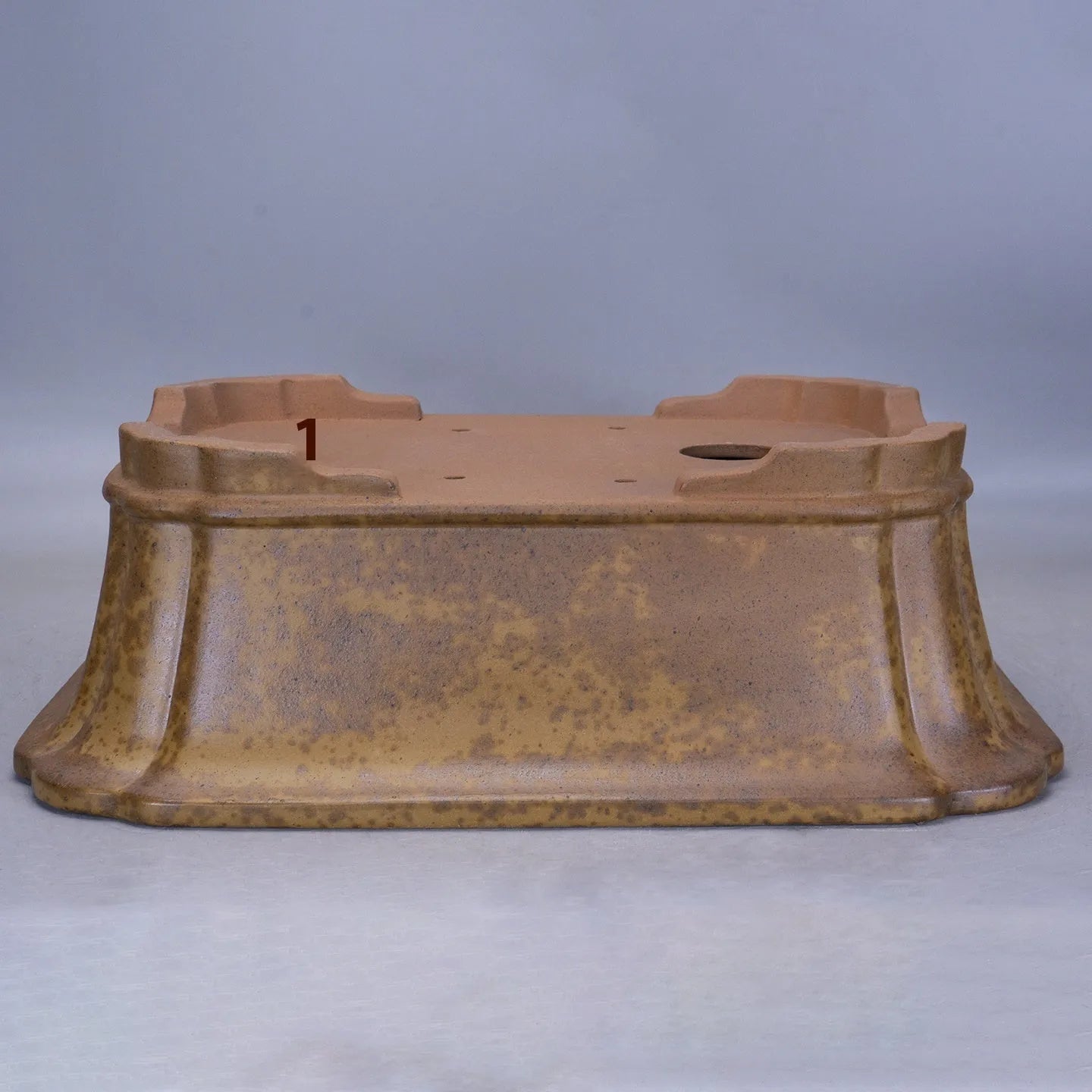 Purple sand rectangular segment mud flowerpot with hand-changed double pumping angles