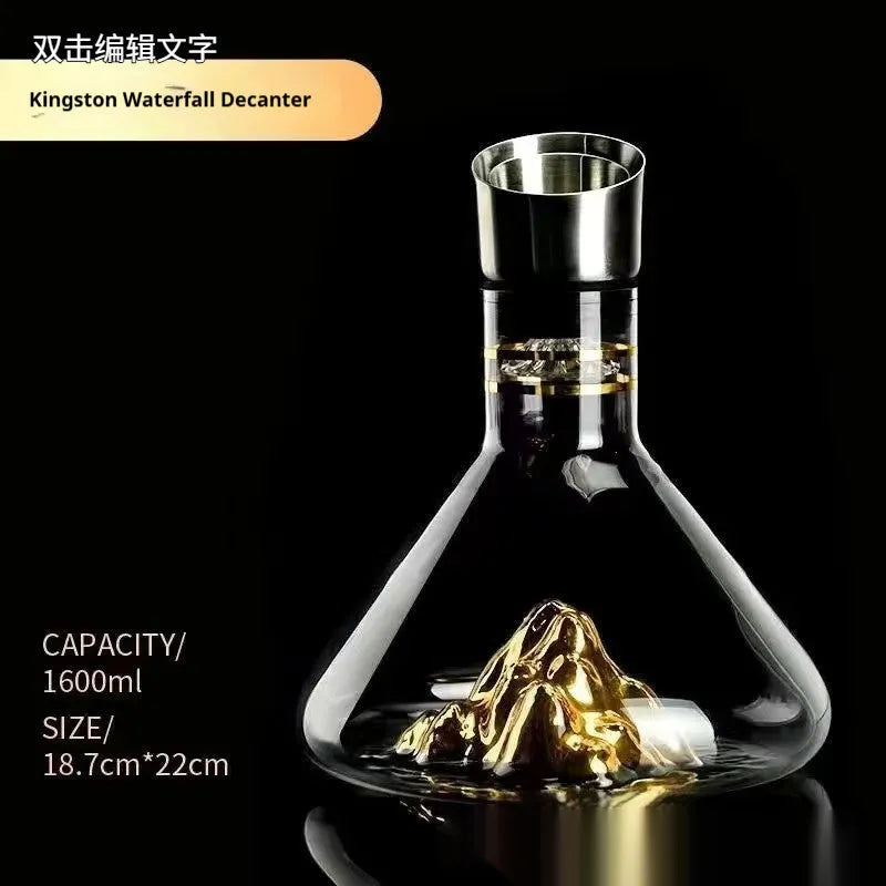 Modern light luxury glass wine set with single cup in simple style for model room or home decor