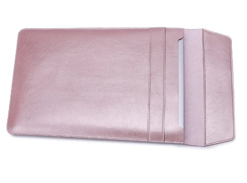 Rose gold microfiber leather laptop sleeve for MacBook Air 11.6 inch with non-woven interior
