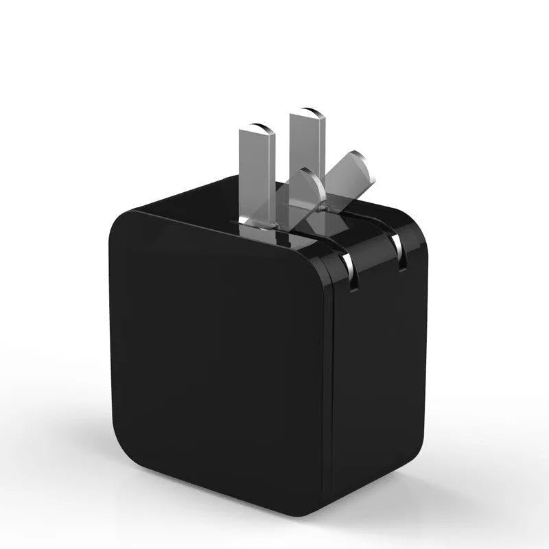 5V2.4A dual USB travel wall charger with digital display in black, white, or red colours