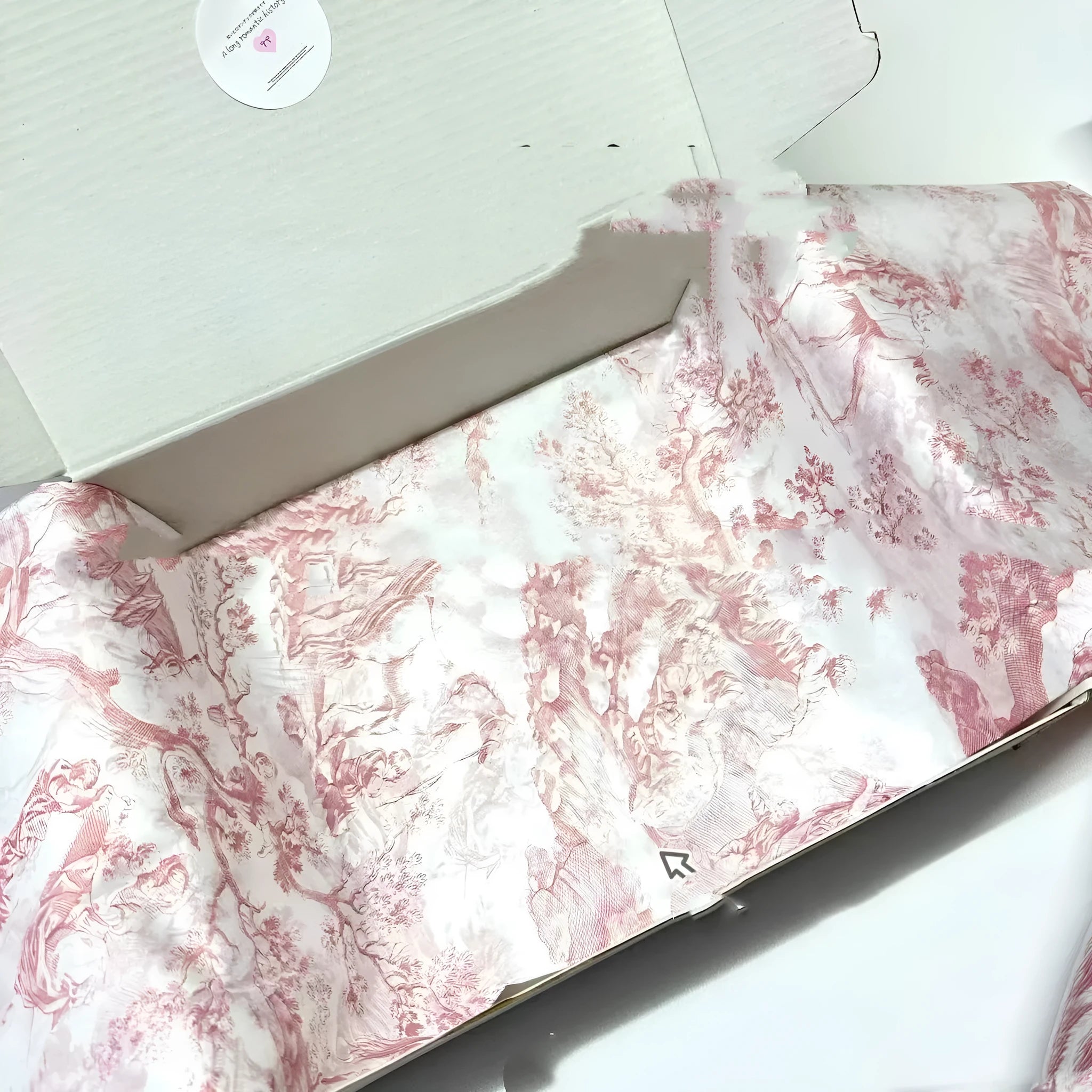 French Mg tissue paper sheet in pink purple and green purple colours, 50x70cm.