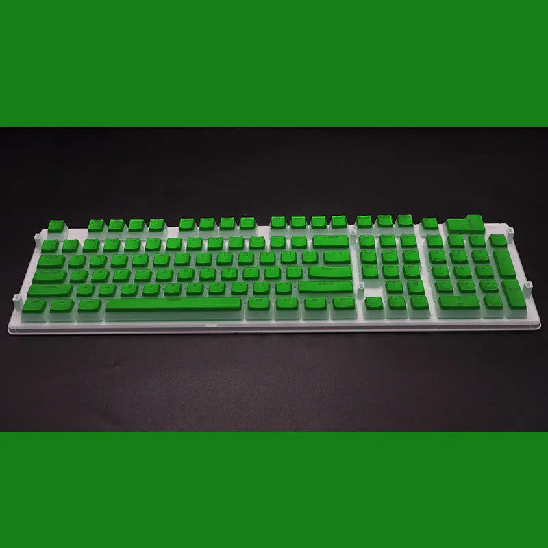 Set of 108 translucent pudding-style PBT keycaps for mechanical keyboards in assorted colours.
