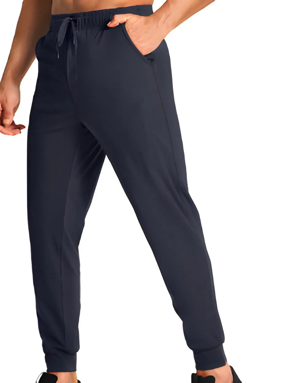 Men's loose casual trousers in polyester fabric available in multiple colours and sizes