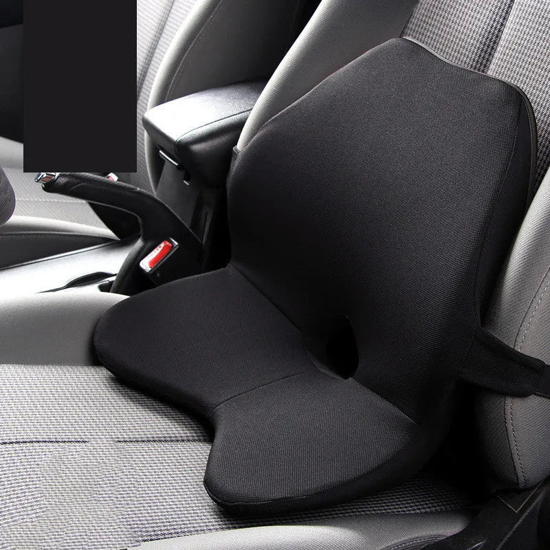 Memory cotton car waist pad and matching headrest for driver seat lumbar support in neutral colour options
